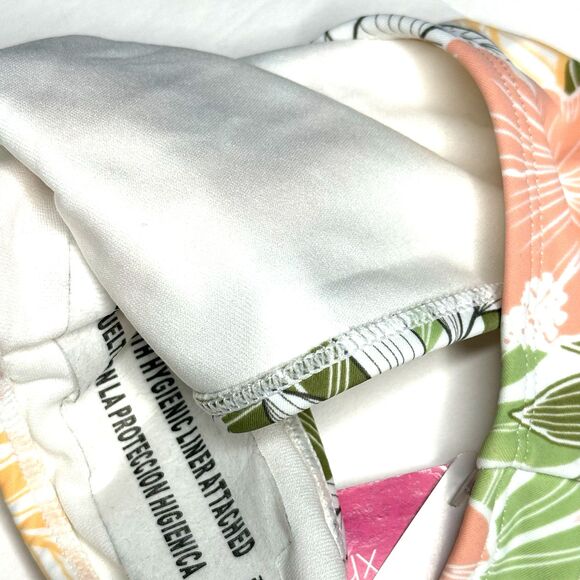 Xhiliration Juniors High Leg Low Waist Floral Tropical Bikini Bottom L 8-10 New! - Picture 6 of 9